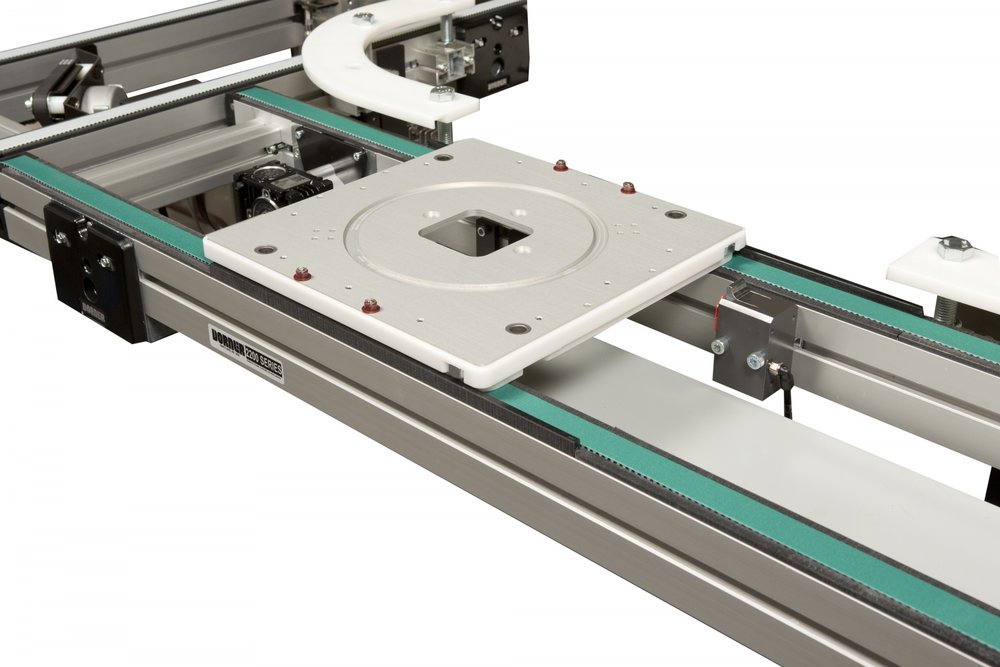 Die Präzisions-Palettenfördersysteme aus Dorners neuer 2200er-Baureihe eignen sich bestens für die Montage in der Automatisierung